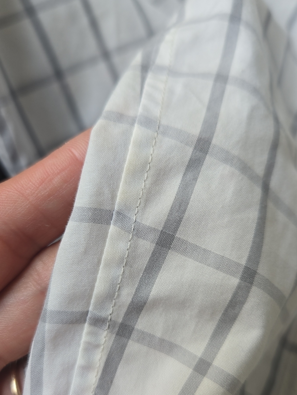 Thom Browne White Shirt with Gray Windowpane Check - Picture 8 of 10
